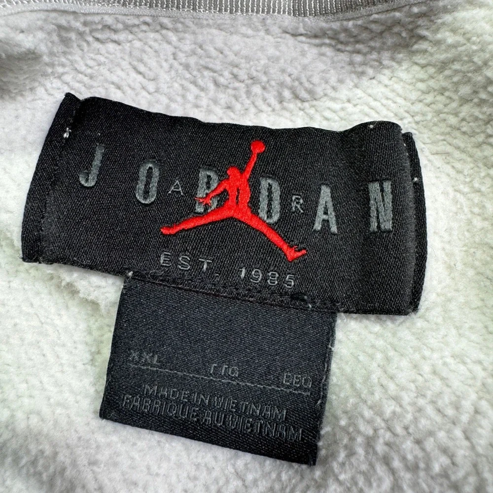 Jordan Fleece Pullover Hoodie Men 2XL Birch Heather Grey PSG Paris 23 Script